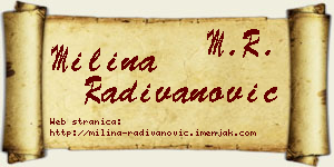 Milina Radivanović vizit kartica